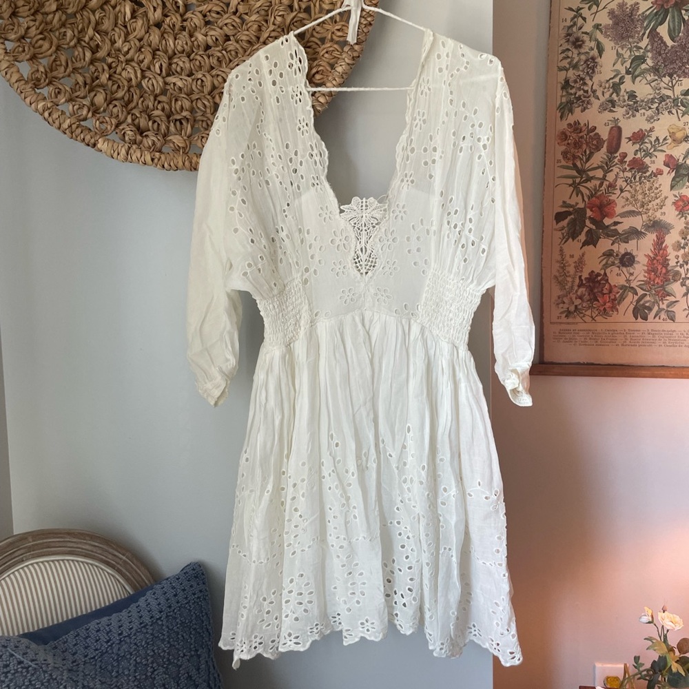 Free People Ivory Lace/Eyelet Dress
